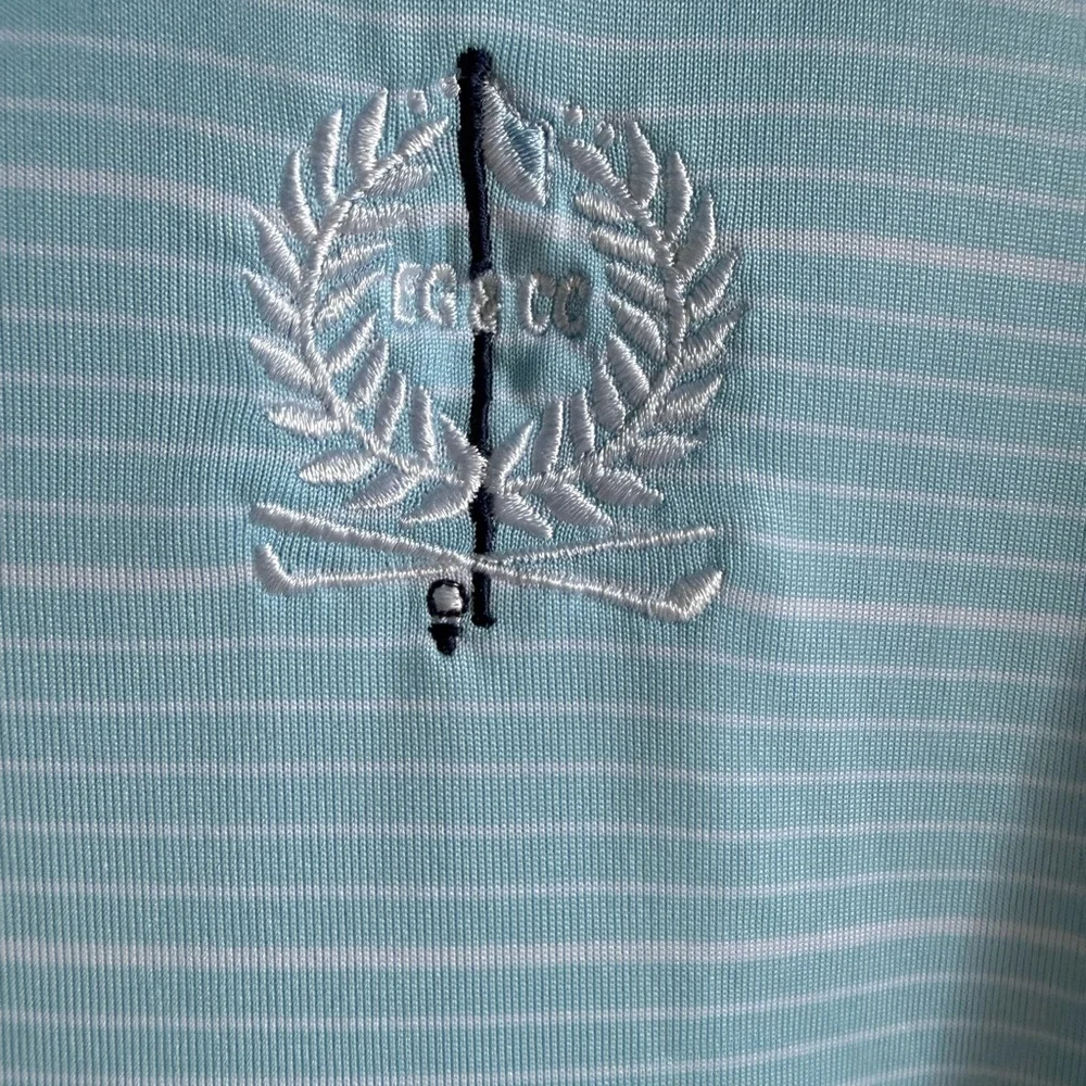Adidas Climalite Polo Shirt Men's XL Light Blue Striped Golf‎ Athletic